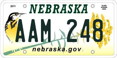 NE license plate AAM248