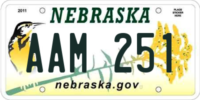 NE license plate AAM251