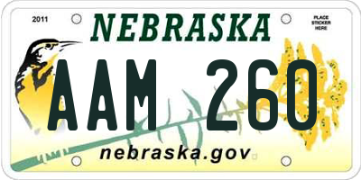 NE license plate AAM260