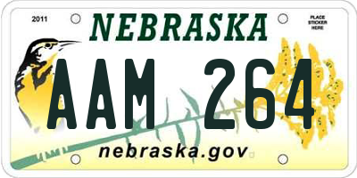 NE license plate AAM264