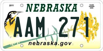 NE license plate AAM271