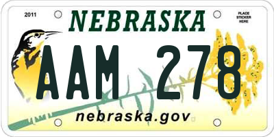 NE license plate AAM278