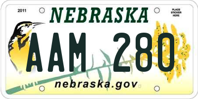 NE license plate AAM280