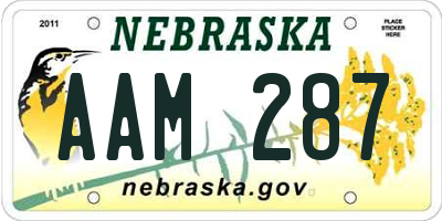NE license plate AAM287