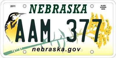 NE license plate AAM377