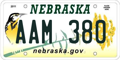 NE license plate AAM380