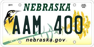 NE license plate AAM400