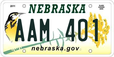 NE license plate AAM401