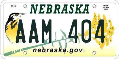 NE license plate AAM404