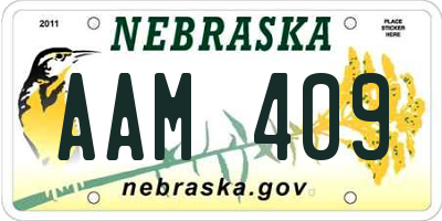 NE license plate AAM409