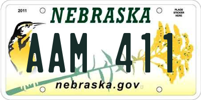NE license plate AAM411