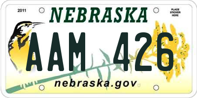 NE license plate AAM426
