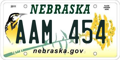NE license plate AAM454