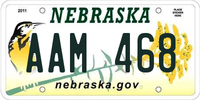 NE license plate AAM468