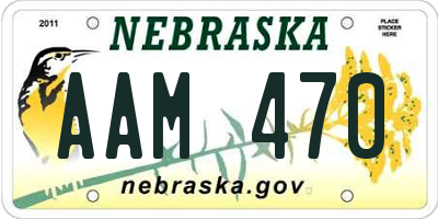 NE license plate AAM470