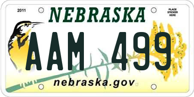 NE license plate AAM499