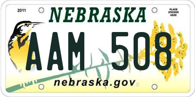 NE license plate AAM508