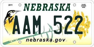 NE license plate AAM522