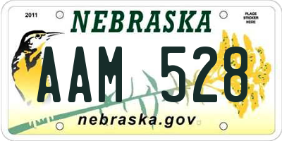 NE license plate AAM528