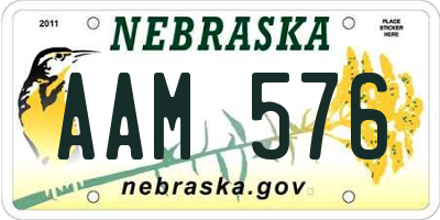 NE license plate AAM576