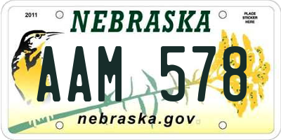 NE license plate AAM578