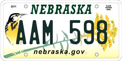 NE license plate AAM598