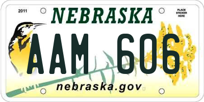 NE license plate AAM606