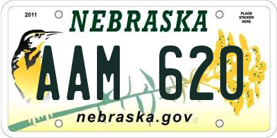 NE license plate AAM620