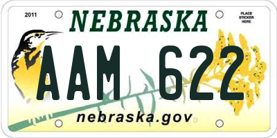 NE license plate AAM622