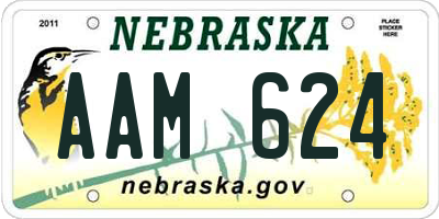 NE license plate AAM624