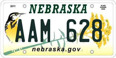 NE license plate AAM628