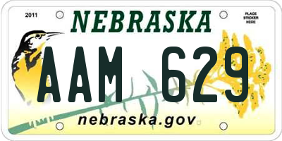 NE license plate AAM629