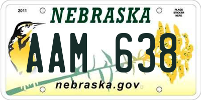 NE license plate AAM638