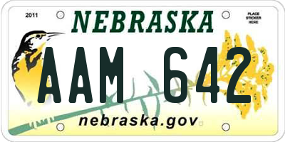 NE license plate AAM642