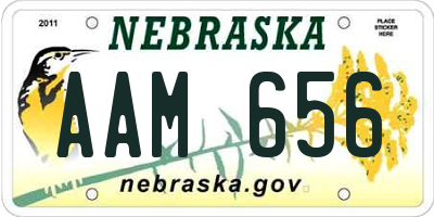 NE license plate AAM656