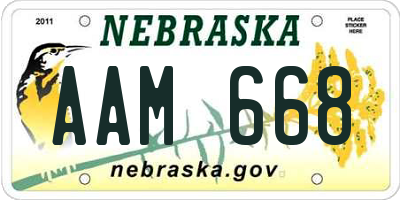 NE license plate AAM668