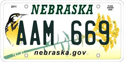 NE license plate AAM669