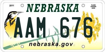 NE license plate AAM676