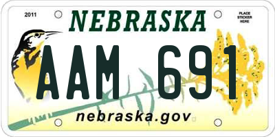 NE license plate AAM691