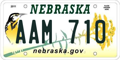 NE license plate AAM710