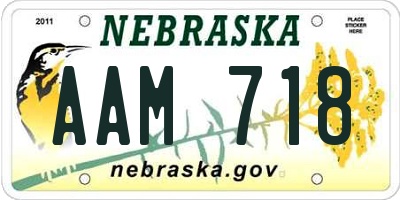 NE license plate AAM718