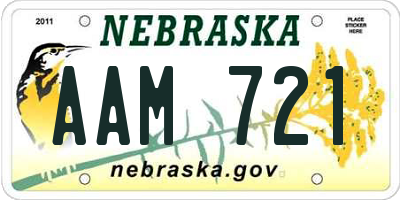 NE license plate AAM721
