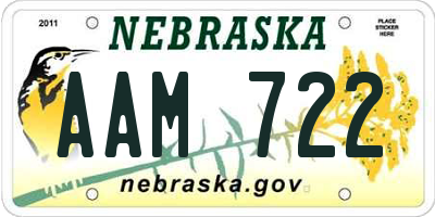 NE license plate AAM722