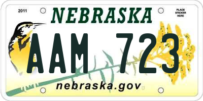 NE license plate AAM723