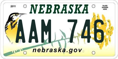 NE license plate AAM746