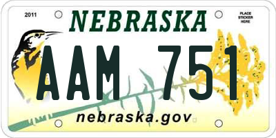 NE license plate AAM751