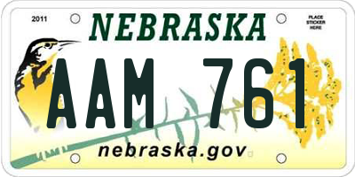 NE license plate AAM761