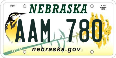 NE license plate AAM780