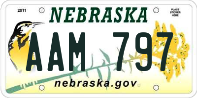 NE license plate AAM797
