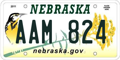 NE license plate AAM824